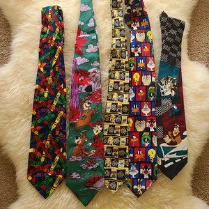 Collection of Five Crayons & Cartoon Fun Ties